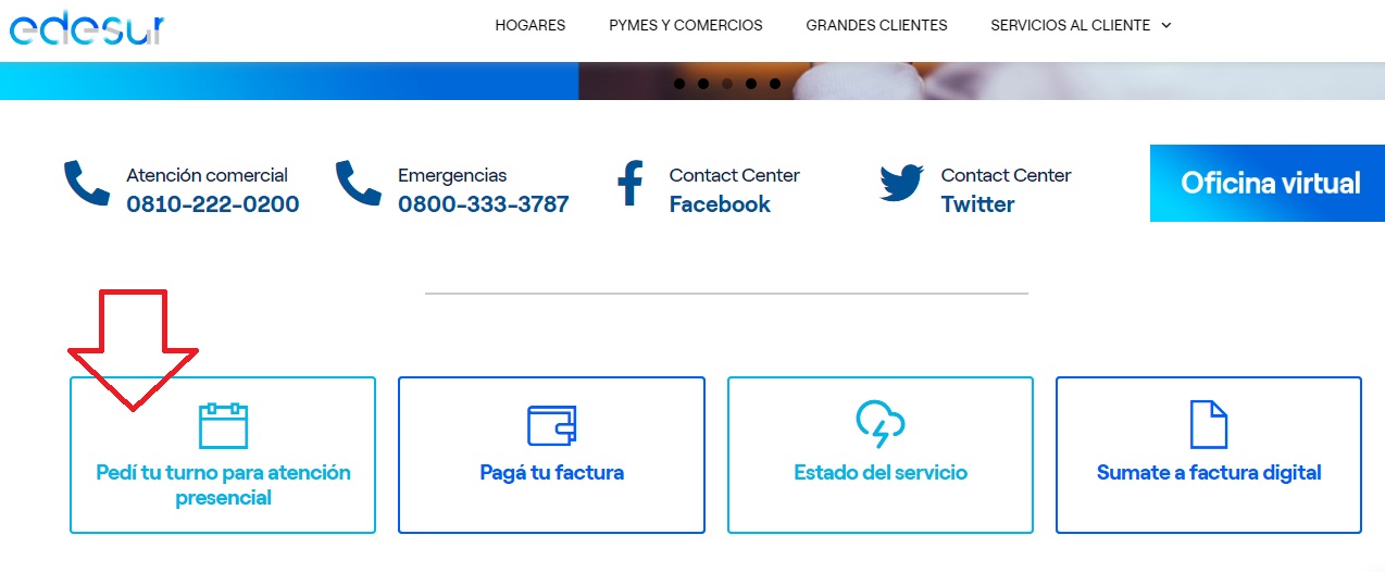 Sacar Turno para Atención Presencial en EDESUR