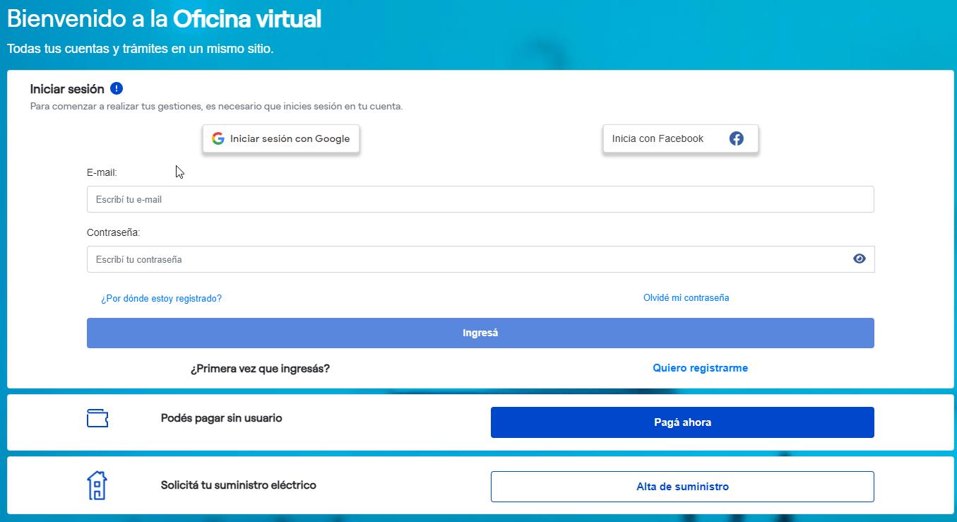 EDESUR - Guía de Trámites Online (Oficina Virtual)